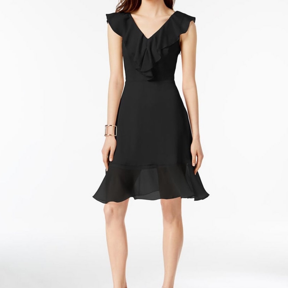 DKNY ruffle flare cocktail Dress